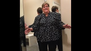 Lane Bryant in the dressing room with the brand new Ultimate jean