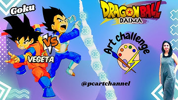how to draw dragon ball daima | goku vs vegeta drawing | como dibujar a anime #pcartchannel