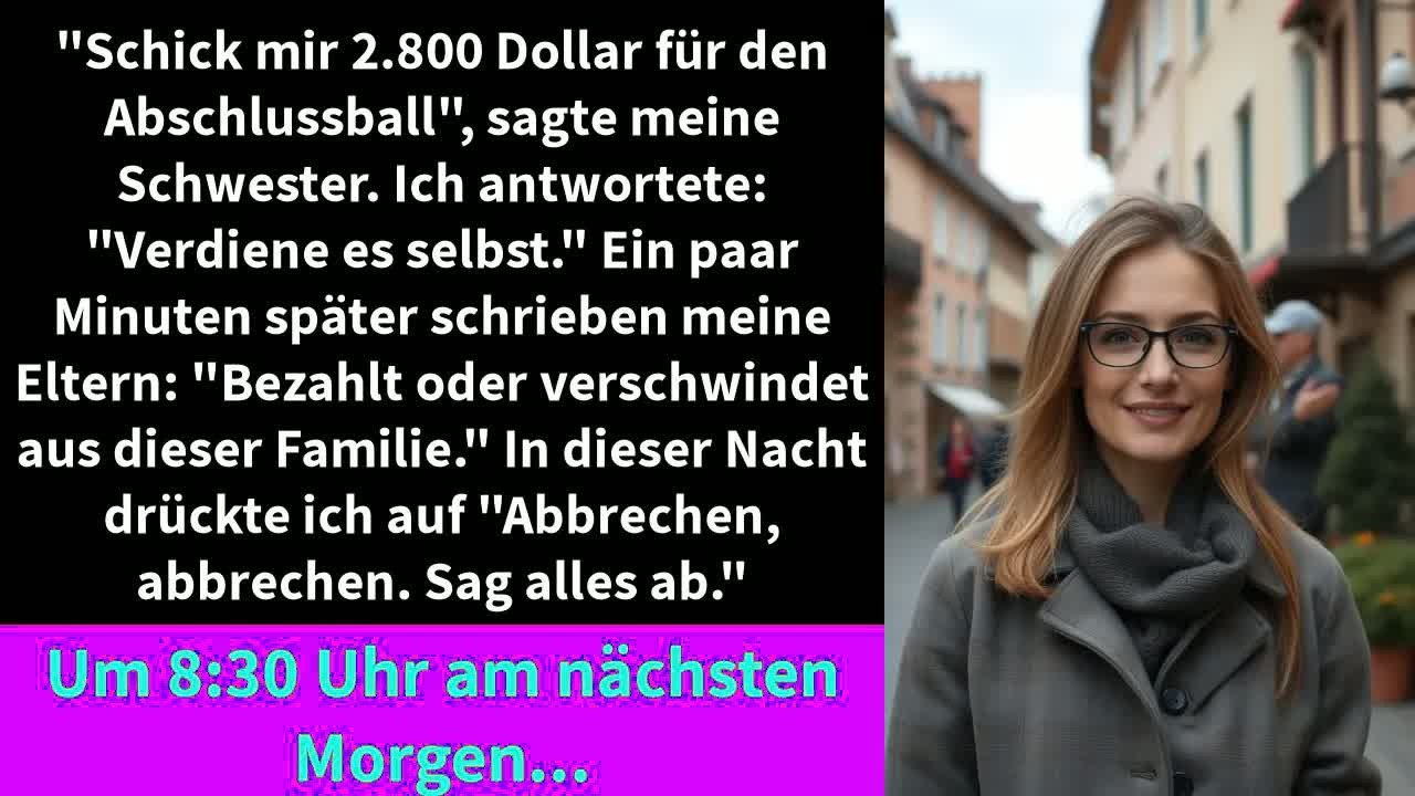 Mia sorella mi ha scritto: «Mandami 2.800 dollari per il ballo di fine anno». Ho risposto: «Guadagnateli da sola». Pochi minuti dopo, la mia stessa madre mi ha minacciato: «Paghi o non sei più...