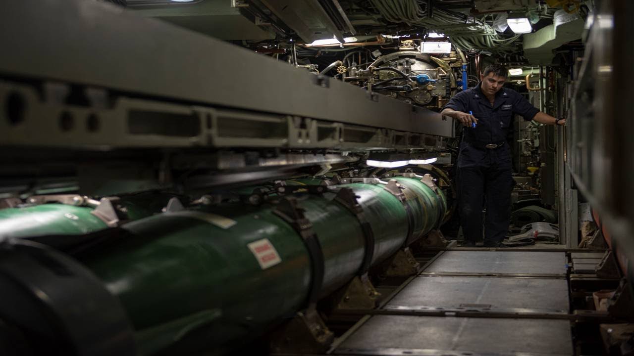 Submarine USS Olympia Prepare to Launch UGM-84 Harpoon Missile
