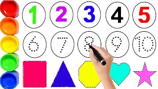 Shapes drawing for kids, numbers to 100, Learn 2d shapes, Colors for toddlers, preschool Learning