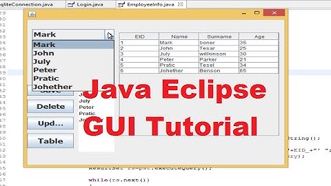Java Eclipse GUI Tutorial 20 #  Search data in Database and Show in Jtable