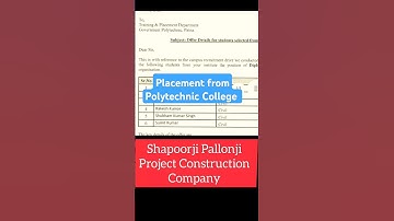  #placement shapoorji pallonji.ll College placement made easy. #company #bcece #sbte #polytechnic