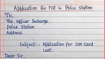 Application for FIR in Police Station || Complaint Letter to Police for lost SIM Card