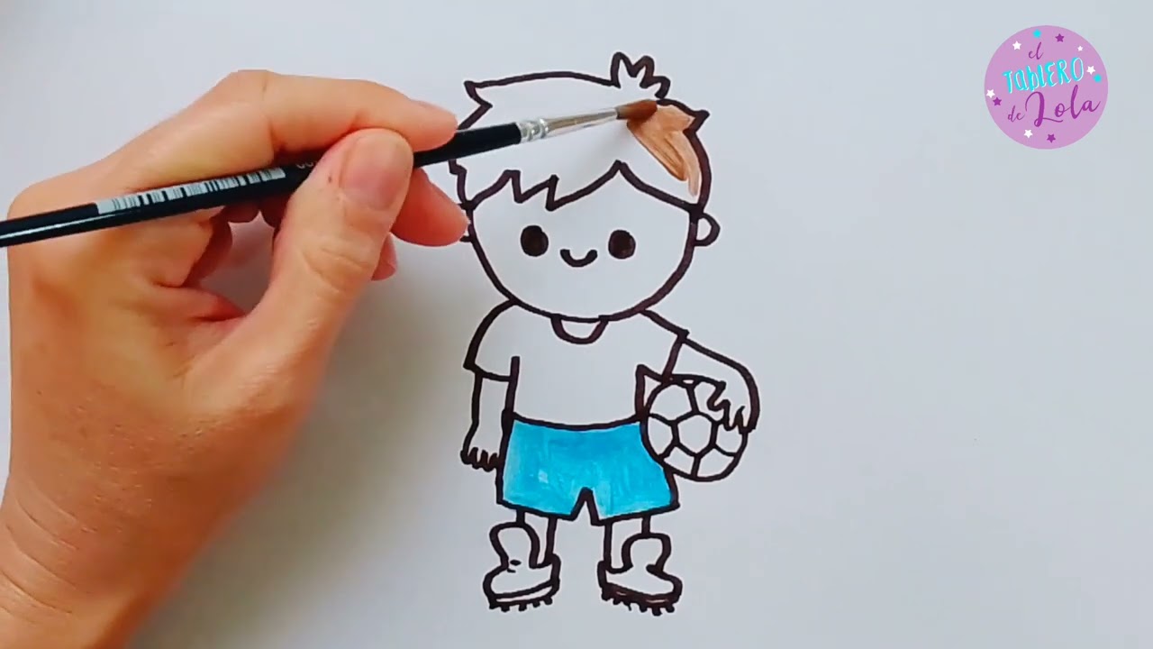 ⚽🏃🏻CÓMO DIBUJAR UN NIÑO CON UNA PELOTA DE FÚTBOL ⚽ HOW TO DRAW A SOCCER KID