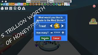 Donating *500 MILLION* Treats to the Wind Shrine!!! (Bee Swarm Simulator Roblox)