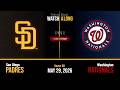 San Diego Padres vs. Washington Nationals Live Streaming Score, Play-By-Play & Highlights