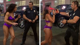 KAREN Gets Pepper Sprayed After ATTACKING The Wrong Police Officer..