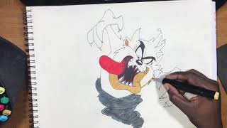 How to Draw Tasmanian Devil looney tunes