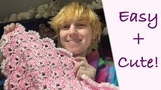 Easy Frilly border for crochet scalloped blankets!