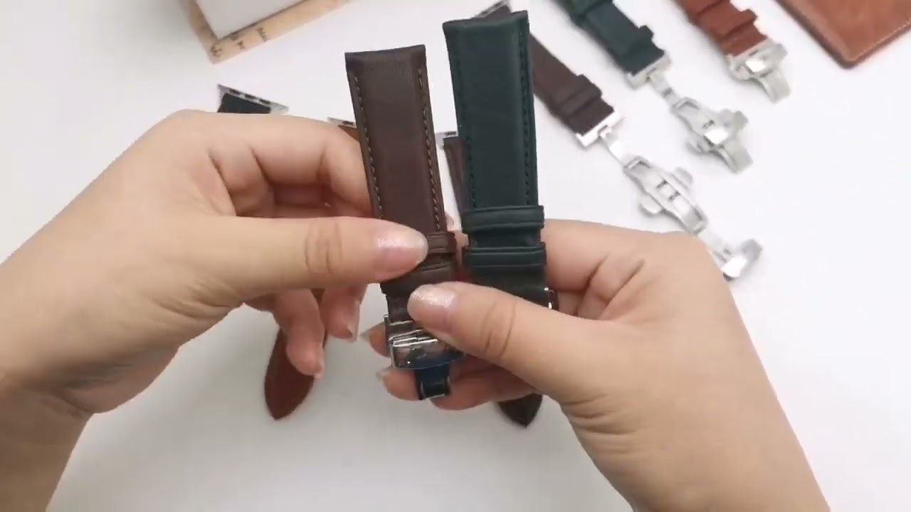 Fashion Quick Release Luxury First Layer Cowhide Leather Sports Smart Apple Leather Watch Band