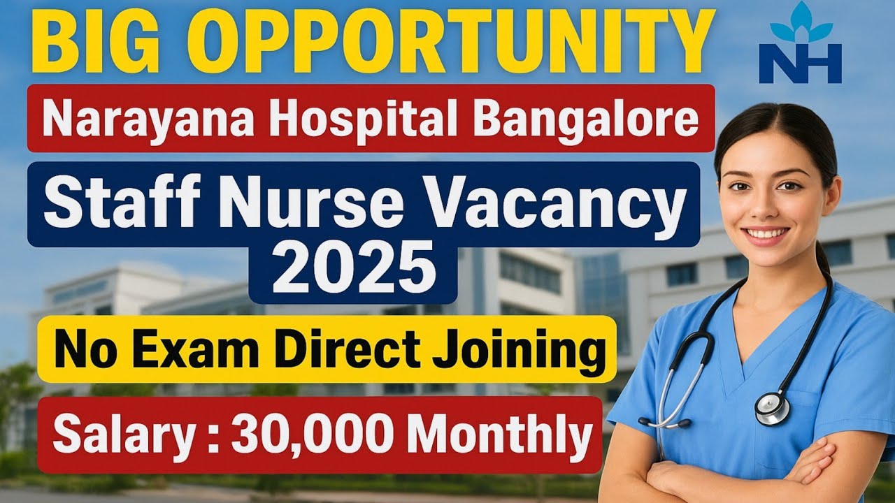 Narayana  Hospital Bangalore Staff Nurse Recruitment 2025 | Private Hospital | Nursing Job 2025.