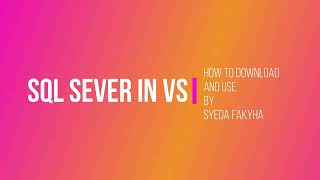 How To Download And Use SQL Server In Visual Studio - Dark Programming