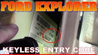 How to find FORD EXPLORER Door Keypad Code Location 1995-2003