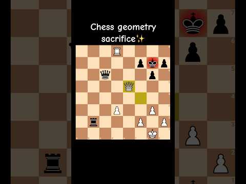 Chess sacrifice✨beautiful geometry Queen Rook шахматы жертва геометрия ферзь ладья #chess #шахматы