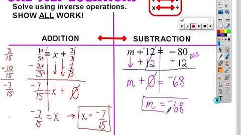 7TH GRADE LESSON 4.1 and 4.2 ONE STEP EQUATIONS USING INVERSE OPERATIONS
