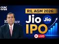 RIL AGM Live | JIO IPO News | Mukesh Ambani Live | Reliacne industries | AI | Green Energy