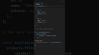 JavaScript | Filter out available items from products