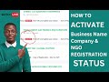 How to activate INACTIVE business name status | company &amp; NGO