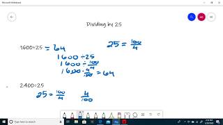 Dividing by 25 (TMSCA/UIL Number Sense)