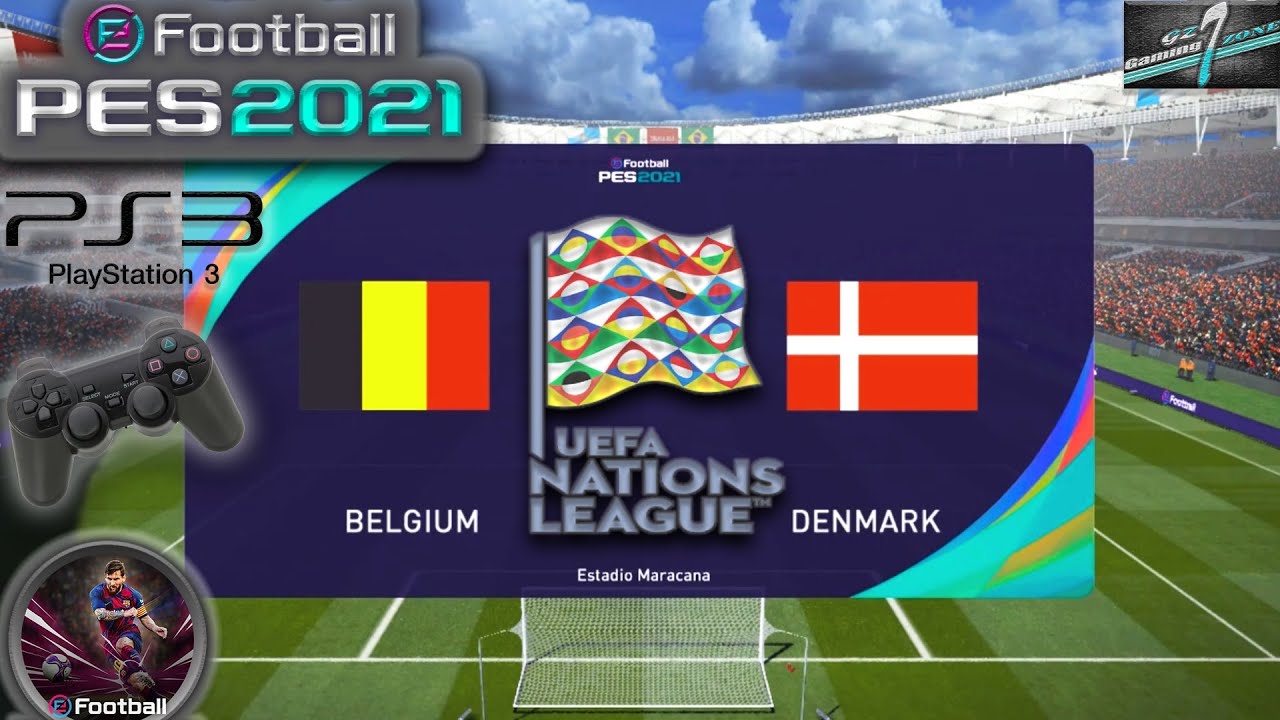 Belgium Vs Denmark UEFA Nations League MD3 eFootball PES 21 || PS3 Gameplay Full HD 60 Fps