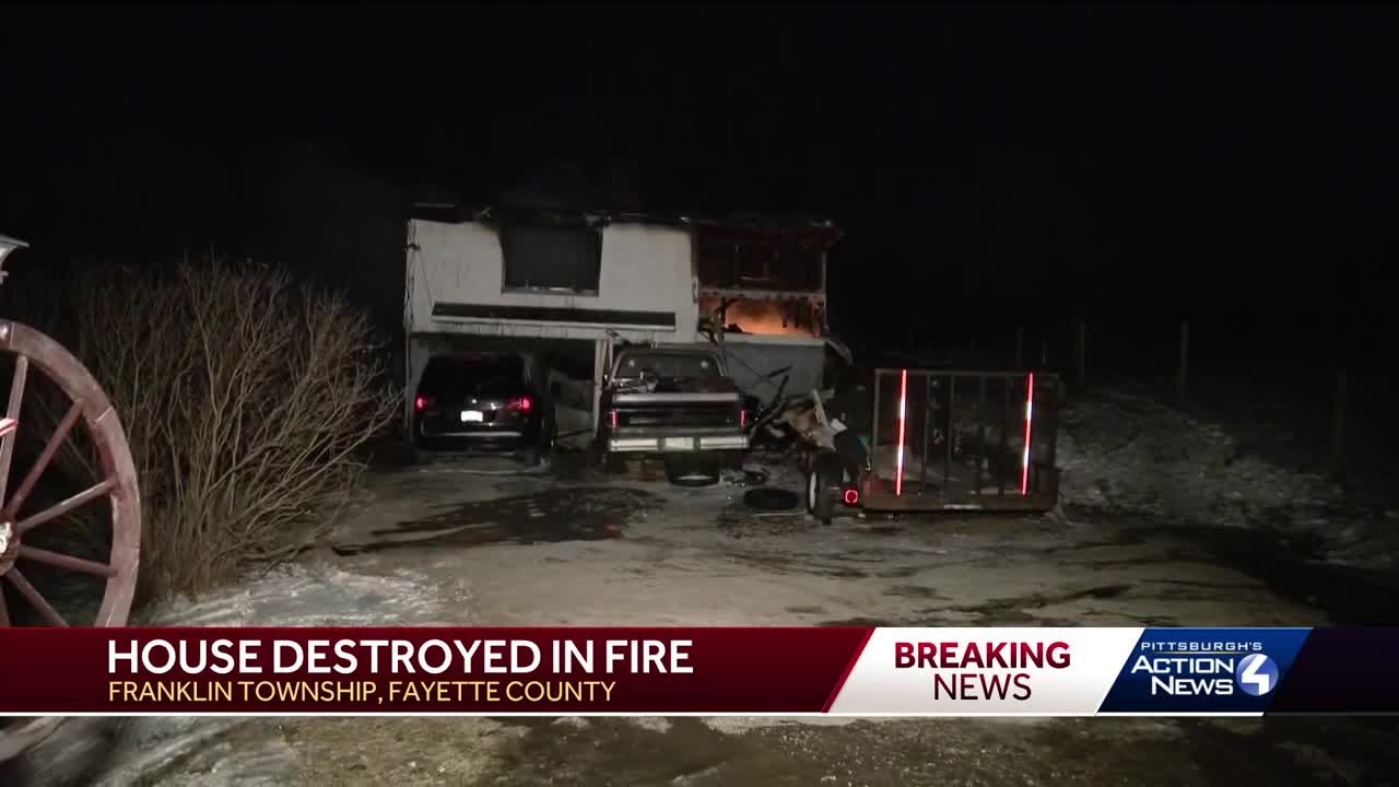 Flames destroy home in Fayette County - YouTube