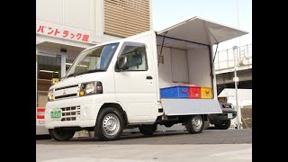 売約済み。　　　行商移動販売車や、道具車や、使い方あなた次第な、スライド扉上下跳ね上げ扉の軽トラのオートマの中古車ご案内　バントラック館　255