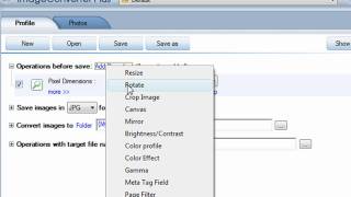 Working with operations available with ImageConverter Plus