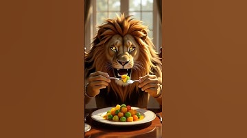 Viral video of lion eats vegetables #veo3 #aivideo  #viralvideo #funnyvideos