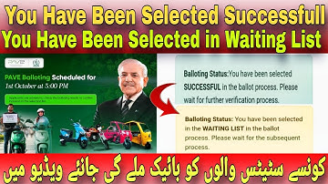 Pave Balloting Results You have been Selected You have been Select in Waiting list All result detail