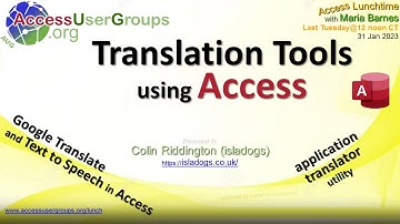 AL: Translation Tools using Access - Colin Riddington (isladogs)