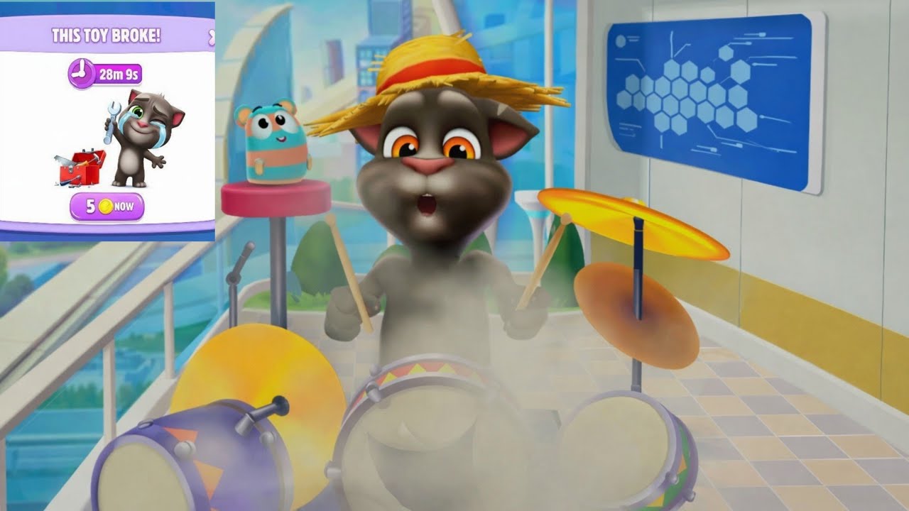 🥁 Epic Drum Beat by Talking Tom 😻 Tom Became a Drummer?! Funniest Music Moment 🎶