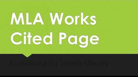 MLA Works Cited