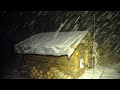 Se cacher dune tempte de neige dans une cabine en rond abandonne lhiver arrive