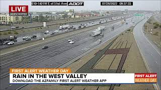 Rain falling in the west Valley. More coverage now on Good Morning, Arizona!