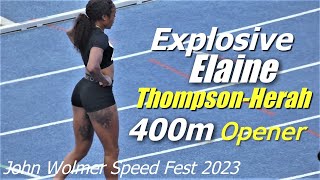 BLAZING Elaine Thompson-Herah Explosive 400m Season Opener 2023 | John Wolmer Speed Fest 2023