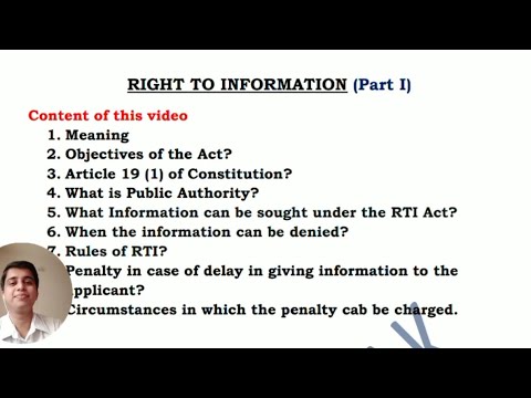 Right to Information  Public Authority under RTI Act  Rules of RTI Act 2005
