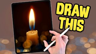 IPAD PAINTING TUTORIAL - How to paint a realistic candle in procreate app screenshot 5