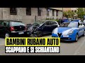 ULTIM'ORA BAMBINI DI 10 E 12 ANNI RUBANO AUTO, SCAPPANO DALLA POLIZIA E SI SCHIANTANO. PAURA A TRANI