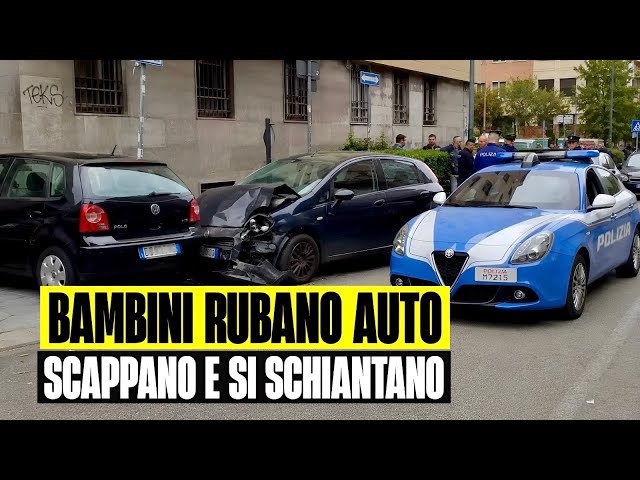 ULTIM'ORA BAMBINI DI 10 E 12 ANNI RUBANO AUTO, SCAPPANO DALLA POLIZIA E SI SCHIANTANO. PAURA A TRANI