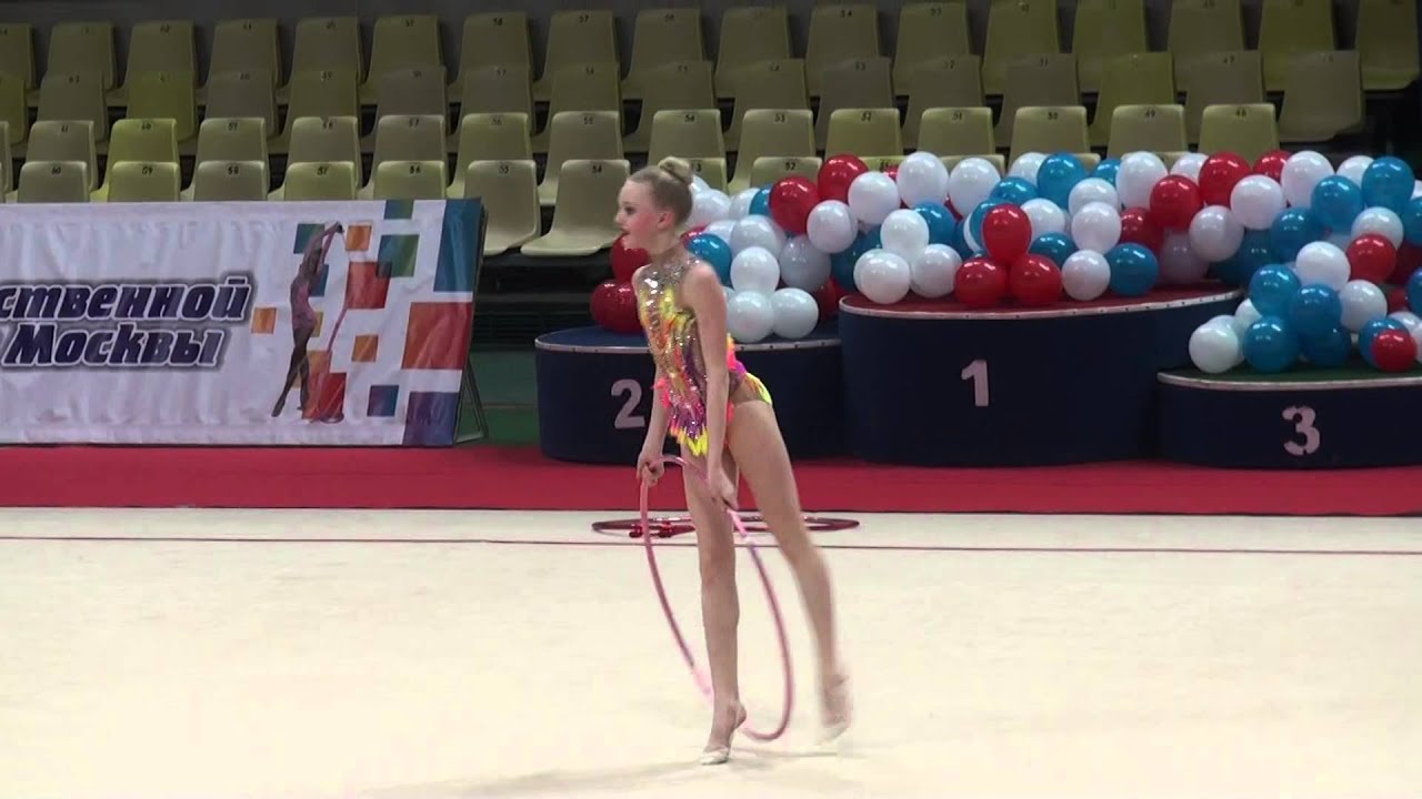 Воробьева Алена, 2003, обруч. Первенство Москвы, май, 2015. - YouTube
