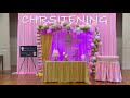 Christening  pink white  gold  cats eye event planners