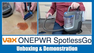Vax Onepwr SpotlessGo Cordless Spot Washer Unboxing & Demonstration