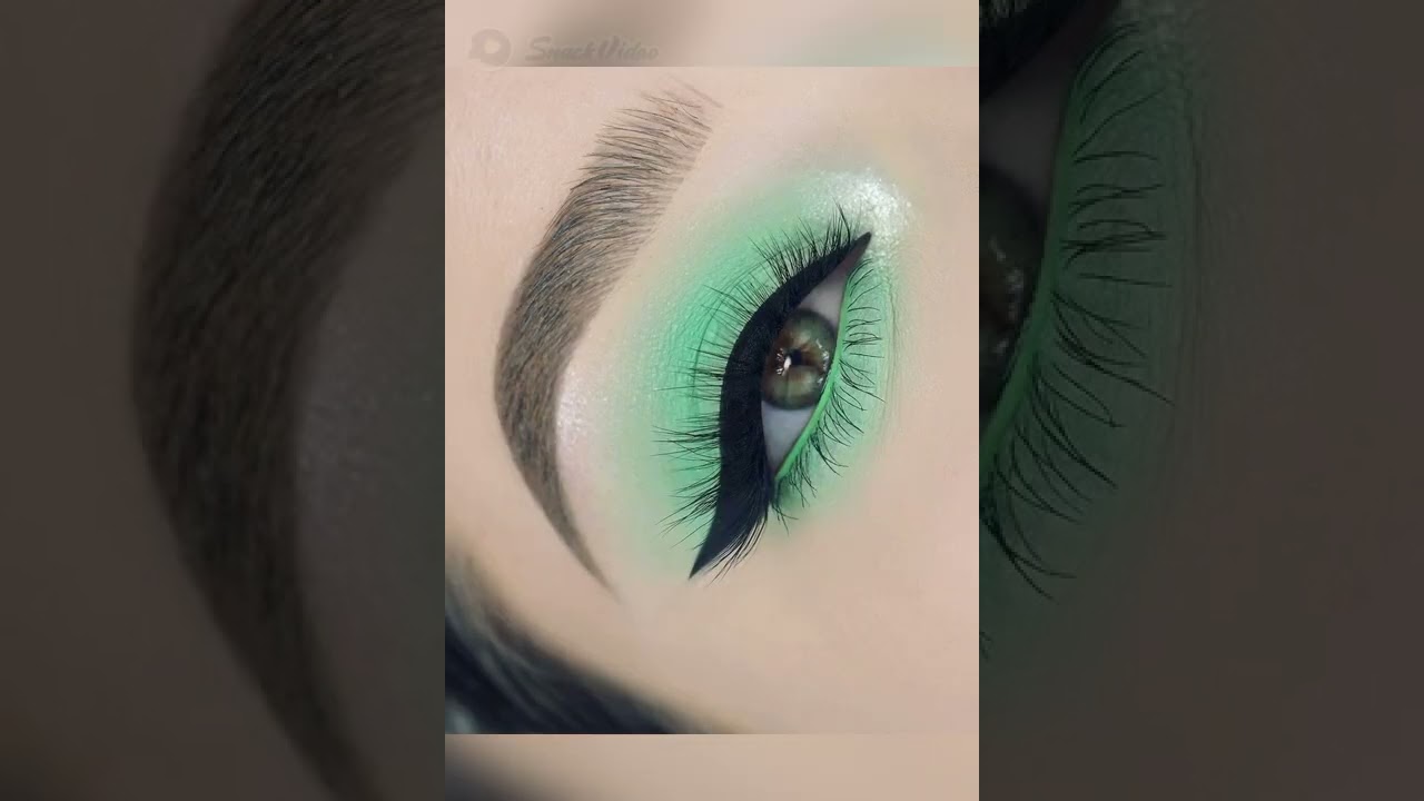 14 august eye makeup look 🟢⚪