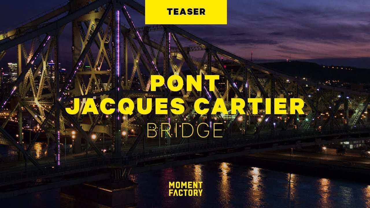 Living Connections: Drone View of Montréal's Jacques Cartier Bridge Illumination