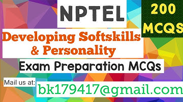Developing softskills and personality || NPTEL Exam Preparation MCQs pdf 2024 #nptel2024 #nptelexam