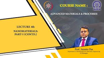 Lecture 40: Nanomaterials: Part I (Contd.)