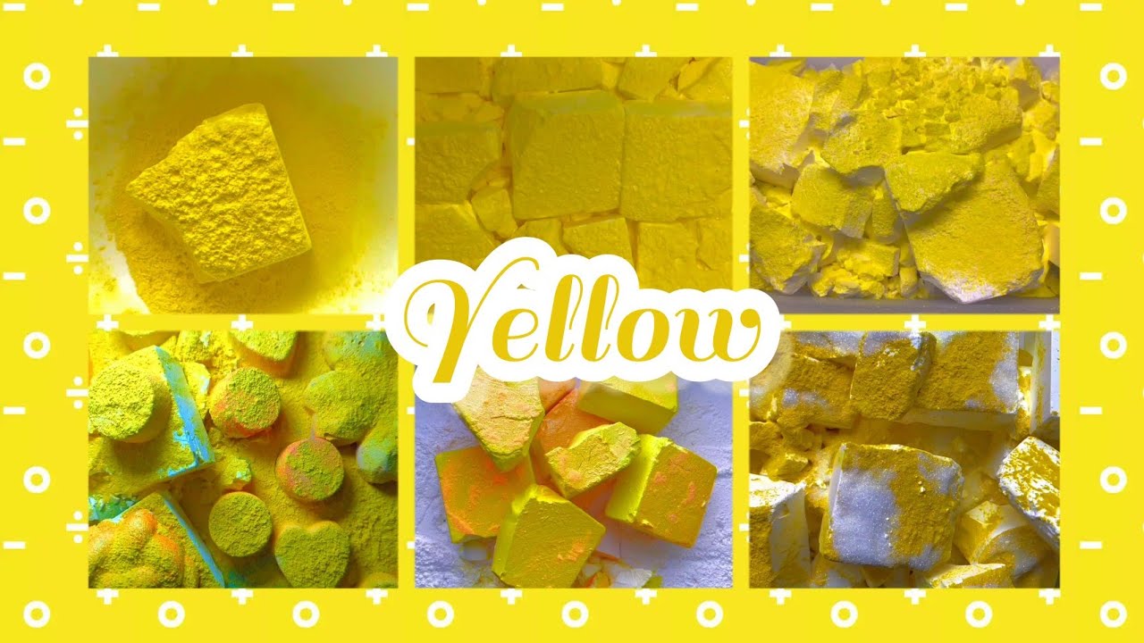 Part 2 Colour Series. crunchy yellow Gym chalk crush. oddlysatisfying Sleepaid @APowderyMess