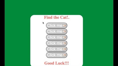 find the cat using HTML, CSS and Javascript (function, alert, document.write)