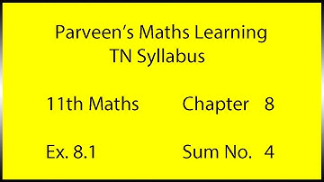 11th Mathematics Exercise No 8.1 Sum No. 4 Chapter 8 Vector Algebra
